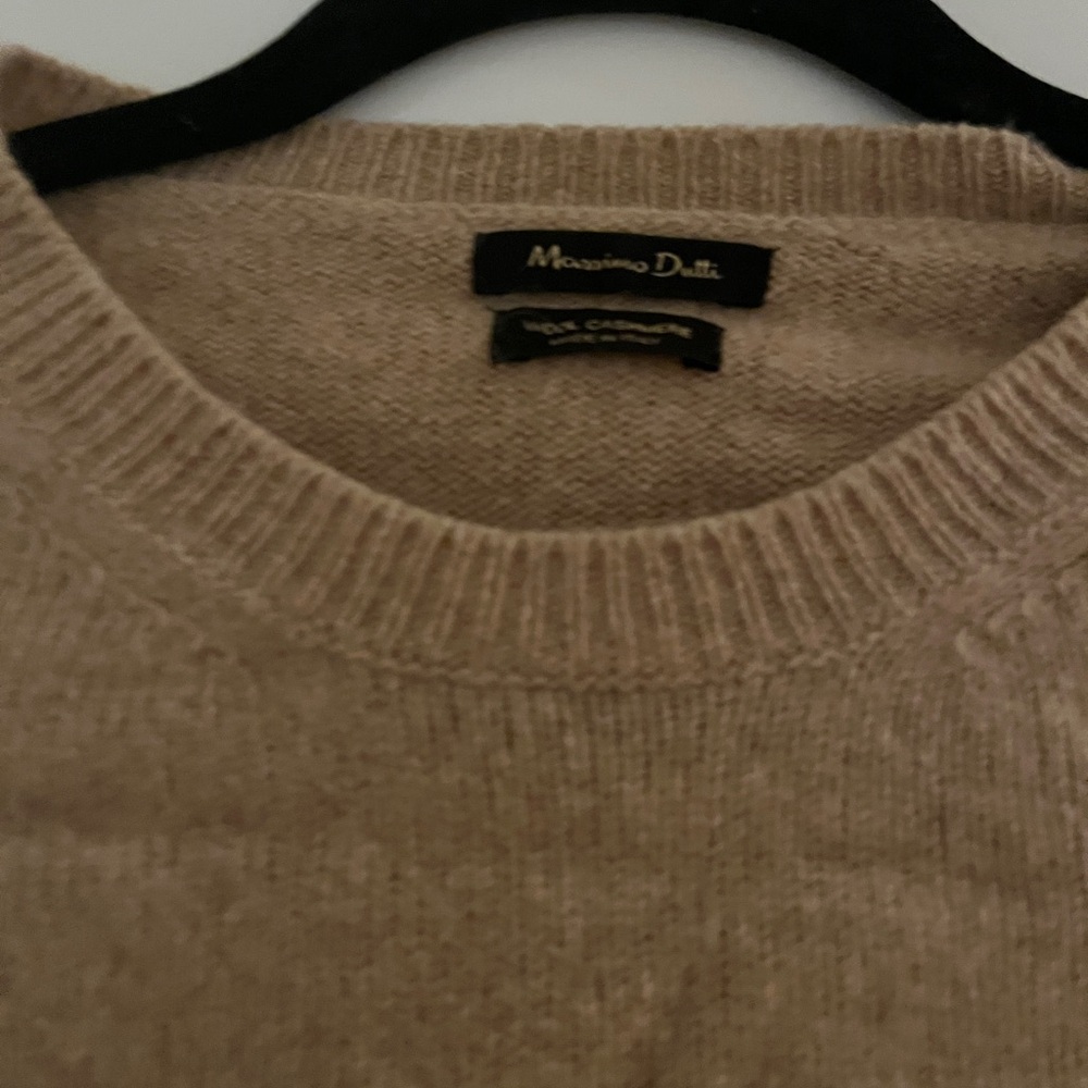 Massimo Dutti Beige Crew Neck Sweater View 3